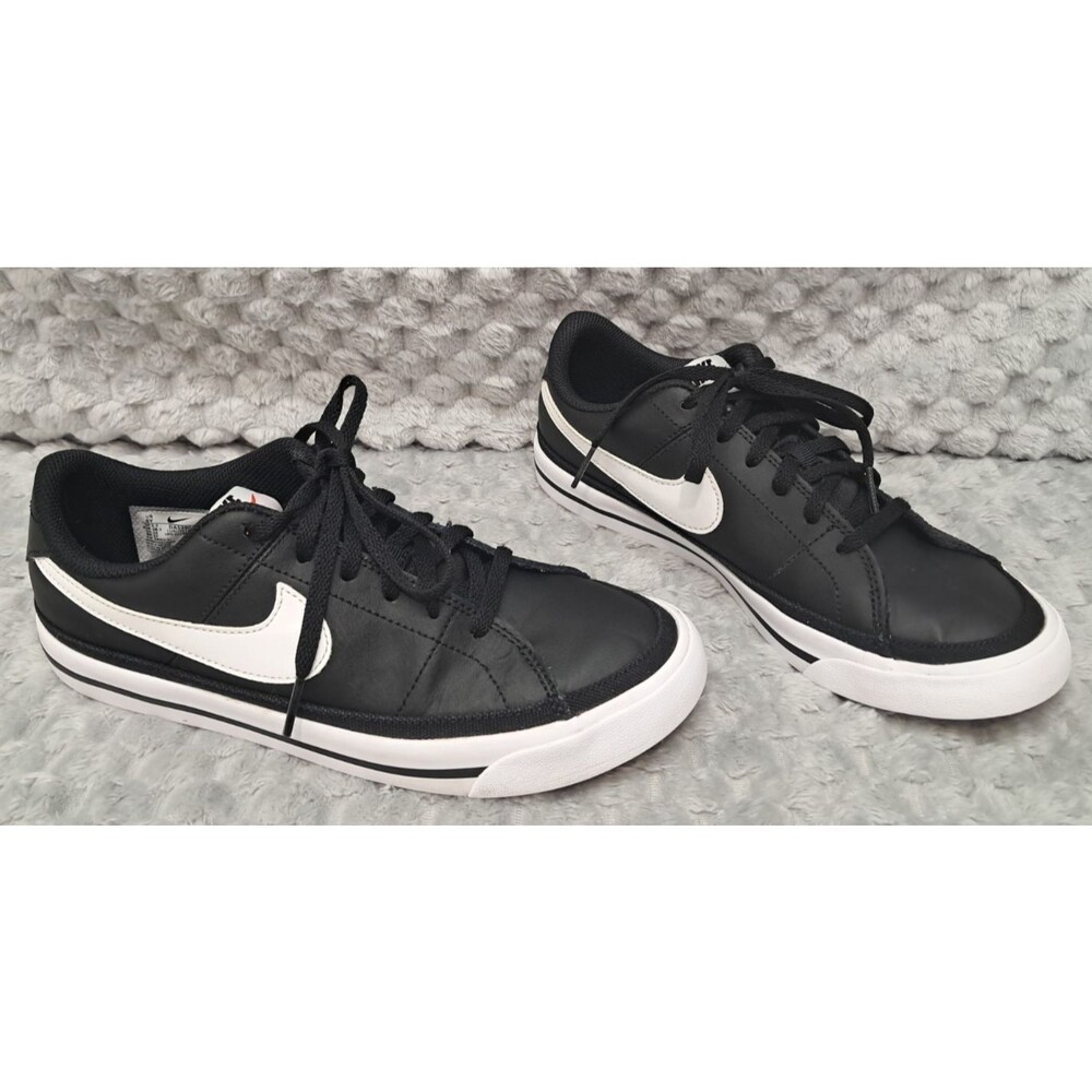 Nike Court Legacy Big Kids Boys 6Y Sneakers Black White Womens 7.5 Tennis Shoes